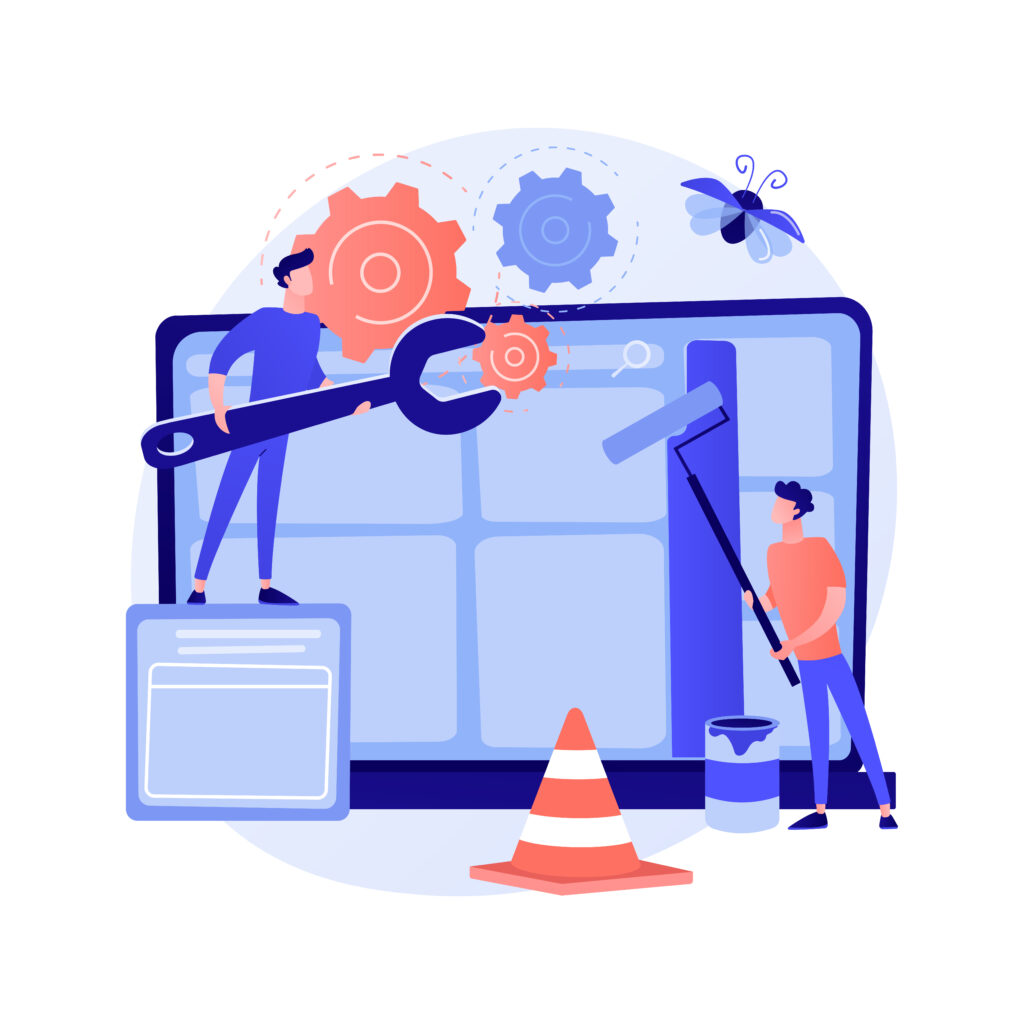 Website maintenance abstract illustration.