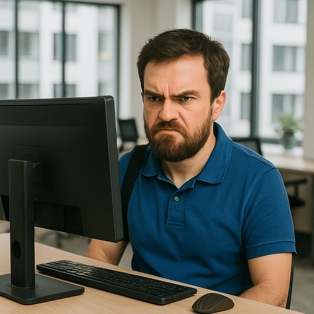 disgruntled computer guy