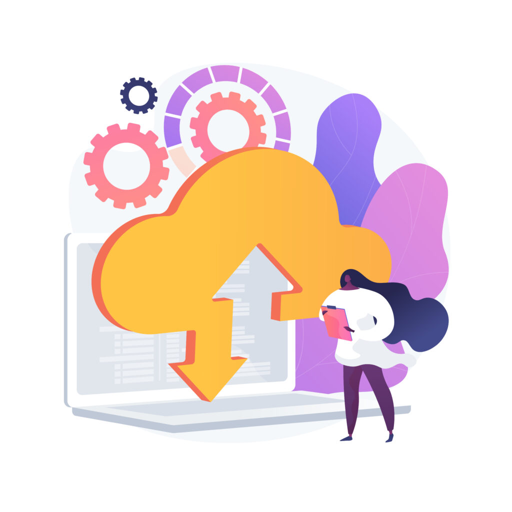 Uploading to cloud storage illustration
