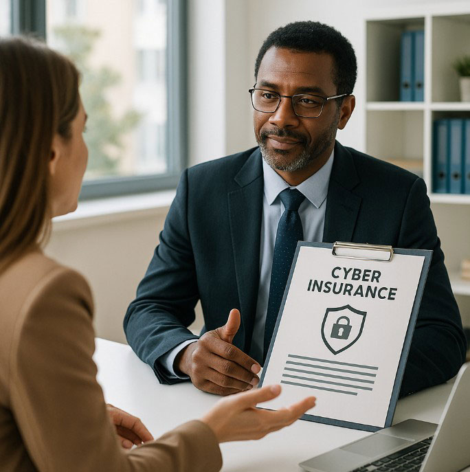 Discussion about cyber insurance options.